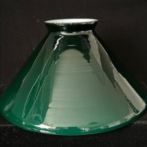 Vintage Pristine Emerald Green Over White Light fixture Shade Green